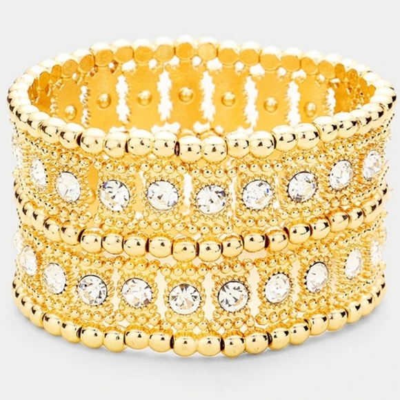 Hand Crafted Jewelry - Gold crystal bracelet